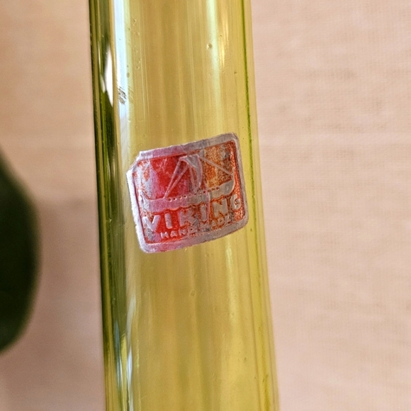 Viking Green Drape Swung Art Glass Vase - Picture 5 of 14